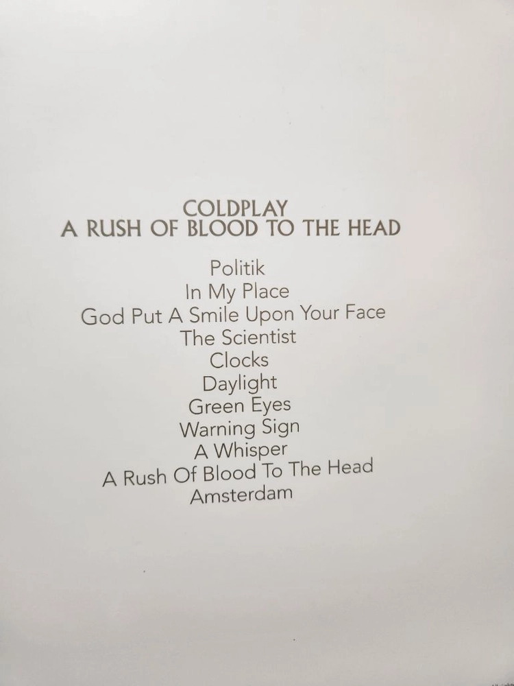 콜드플레이 A Rush of Blood to the Head LP 바이닐 레코드 이미지