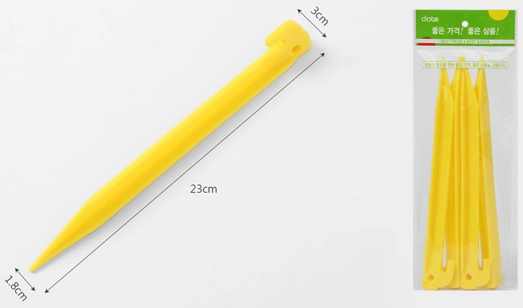(새상품)플라스틱 단조 23cm 노란색 텐트못 싸게 팝니다. 이미지