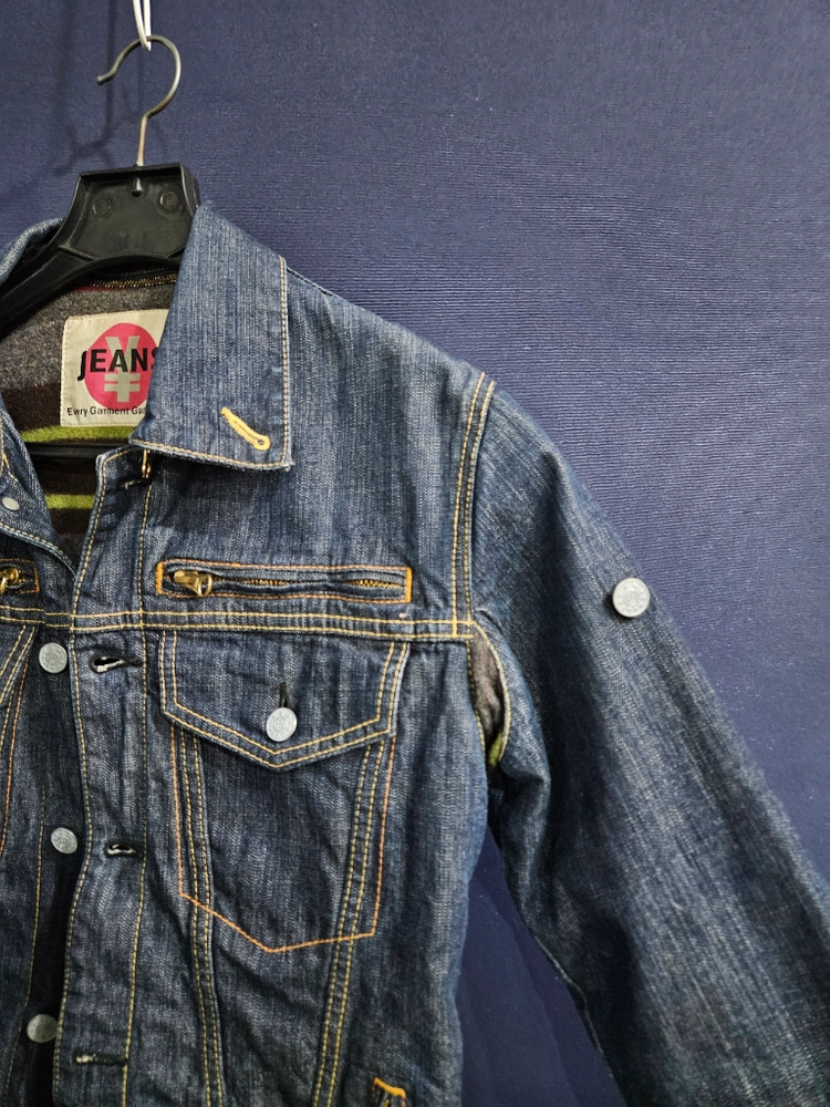 YEN JEANS 진청 남성 슬림핏 95 빈티지 라이더 데님자켓 이미지