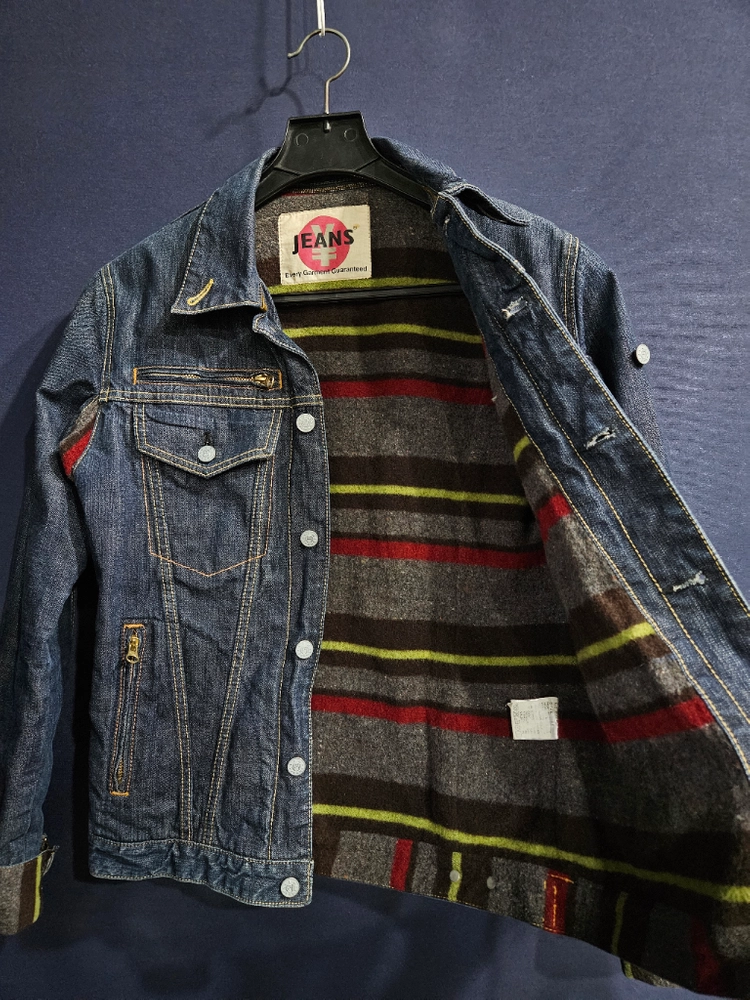 YEN JEANS 진청 남성 슬림핏 95 빈티지 라이더 데님자켓 이미지