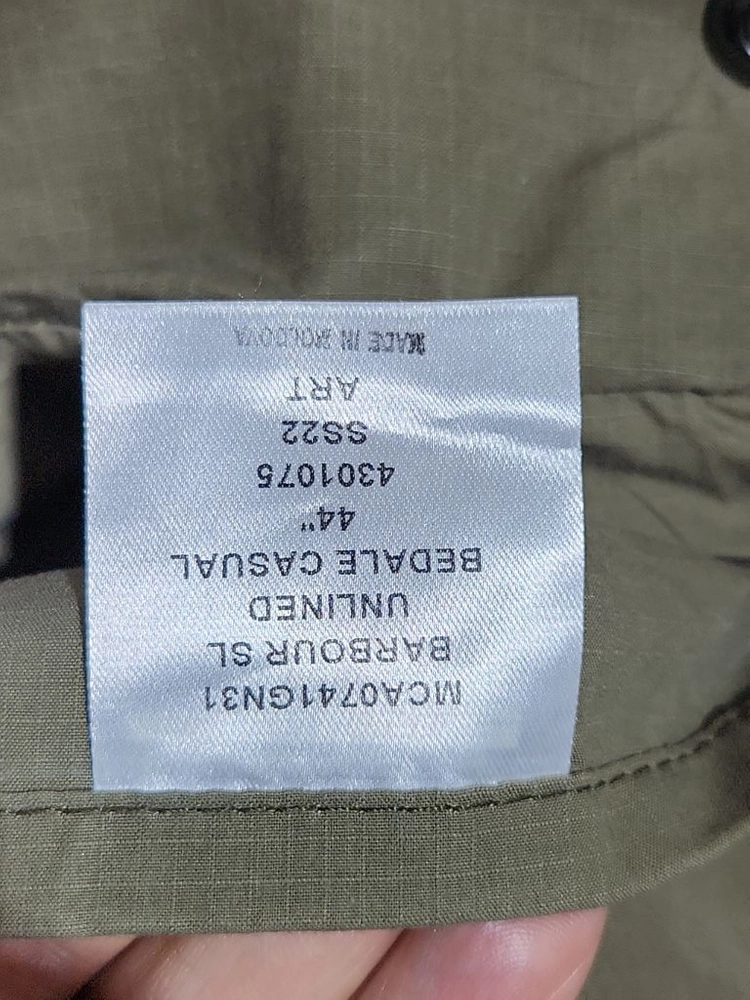(XL) 바버 왁스자켓 비데일 캐주얼 왁싱점퍼 이미지