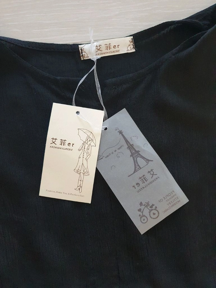 (택있는 새상품)44~66/블랙 블라우스 이미지