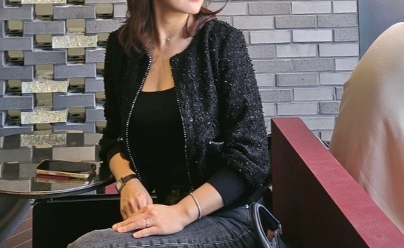 maje 마쥬 블랙 트위드 자켓 이미지