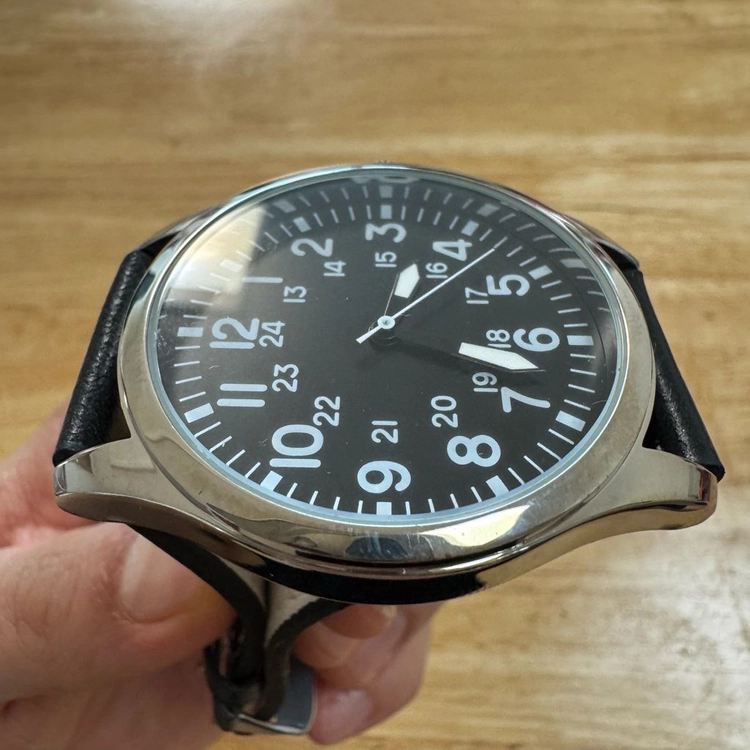 카키필드 스타일 군용 파일럿워치 [42mm] 밀리터리 쿼츠 손목시계 실버 & 블랙 (S급) 이미지