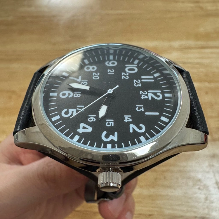 카키필드 스타일 군용 파일럿워치 [42mm] 밀리터리 쿼츠 손목시계 실버 & 블랙 (S급) 이미지
