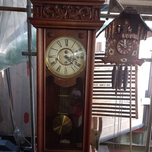 독일 FRANZ HERMLE 삼구 기계식 벽시계 이미지