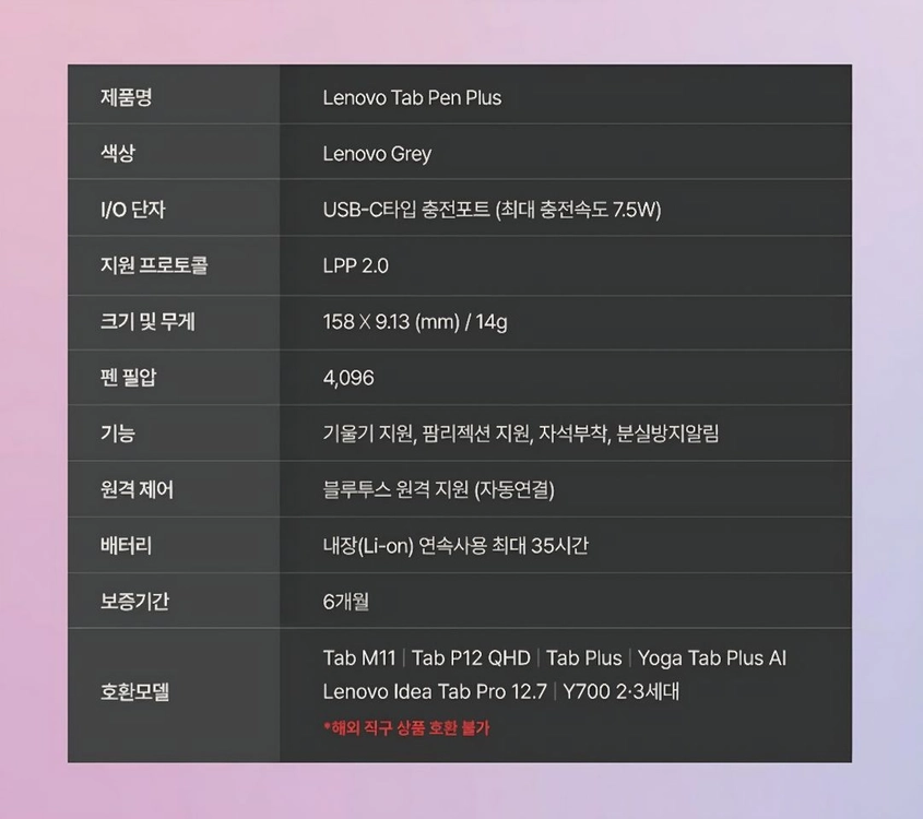 (미개봉) 레노버 탭 펜 플러스 이미지