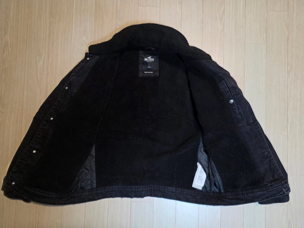 남성 L~XL 홀리스터 가을겨울용 양털 셰르파 데님 자켓 블랙 흑청 청자켓 남자 아우터 이미지