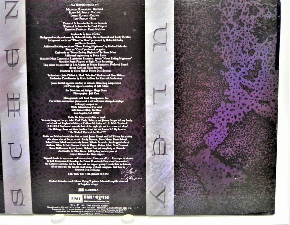 [개봉/극희귀] 맥컬리 쉥커 그룹 (M.S.G.) - M.S.G. (1992 한국 라이선스 초판 / 인서트해설지) 이미지