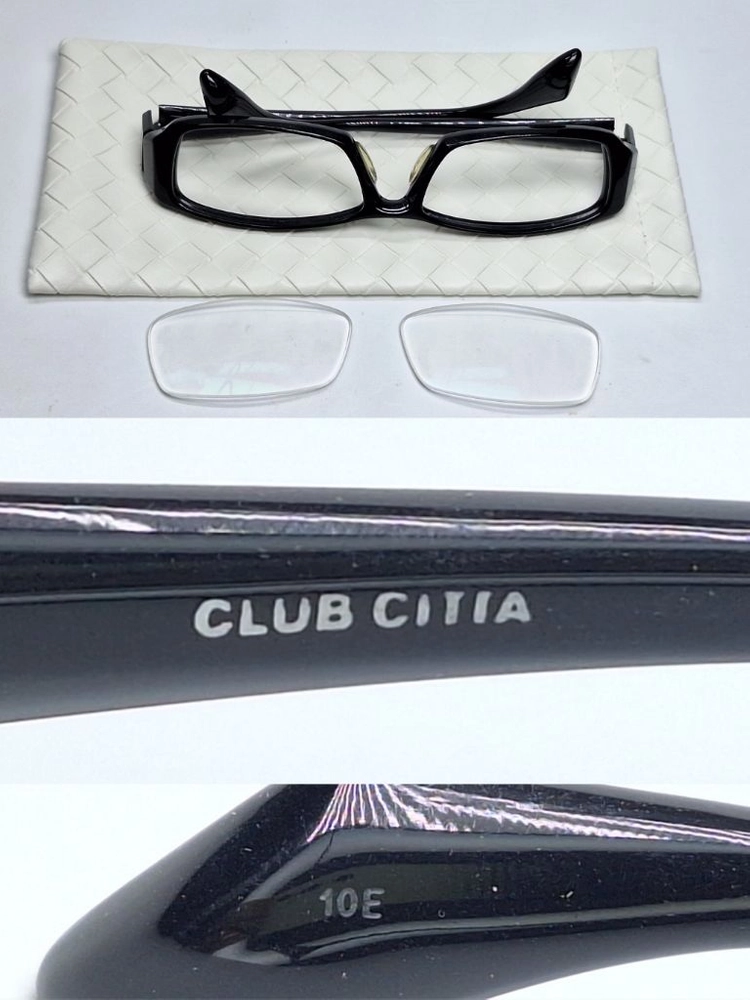 클럽 치타 CLUB CITTA 스퀘어 뿔테 안경 안경테 일본 수입 빈티지 레트로 클래식 Y2K 아메카지 스트릿 레어 이미지