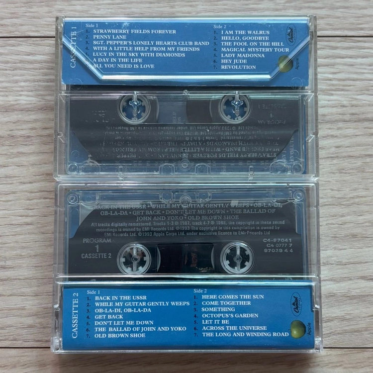비틀즈 The Beatles 1967-1970 블루 앨범 카세트 테이프 2개 세트 미국반 Capitol 1993년 이미지