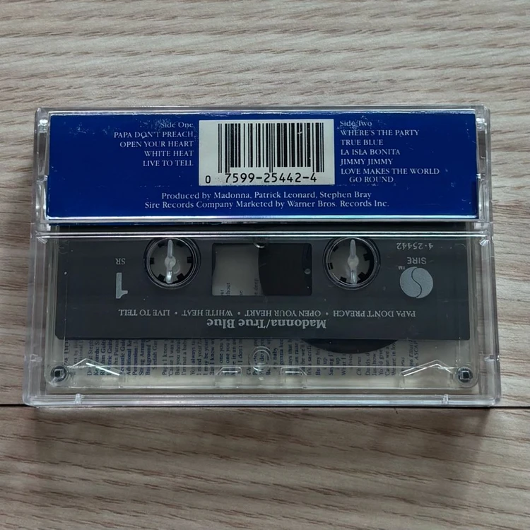마돈나 Madonna True Blue 트루 블루 카세트 테이프 미국반 초판 Sire Records 앨범 음반 이미지