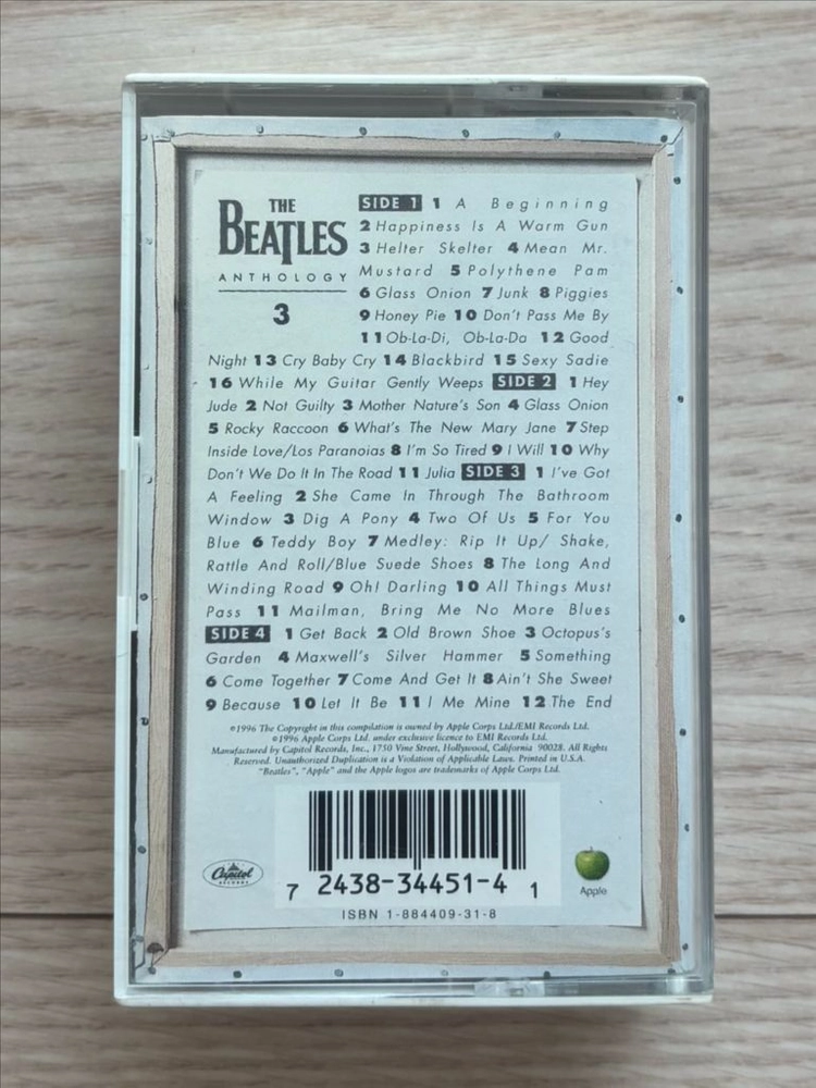 비틀즈 THE BEATLES Anthology 3 앤솔로지 3 더블 카세트 테이프 미국반 1996년 앨범 음반 이미지