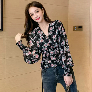 플라워 프린트 블라우스 이미지