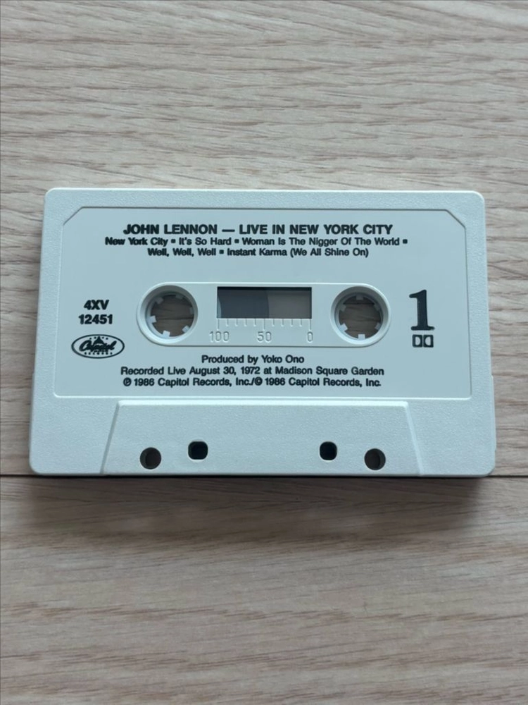 존 레논 JOHN LENNON Live in New York City 카세트 테이프 미국반 1986년 음반 비틀즈 이미지