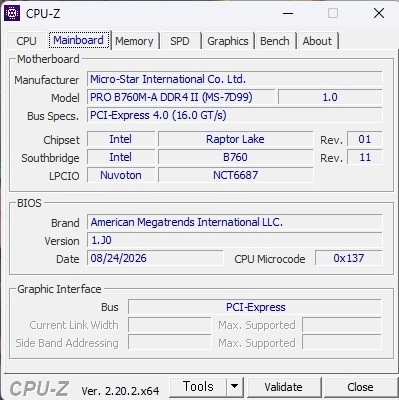 13600K CPU + MSI PRO B760M-A DDR4 II 메인보드 팝니다 이미지