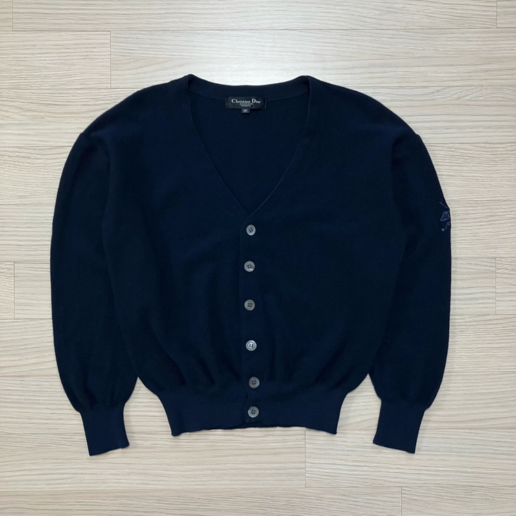 [Dior] 90s 크리스찬 디올 무슈 스포츠 울 가디건 네이비 이미지