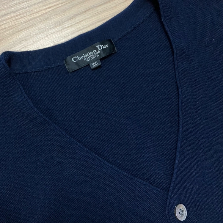 [Dior] 90s 크리스찬 디올 무슈 스포츠 울 가디건 네이비 이미지