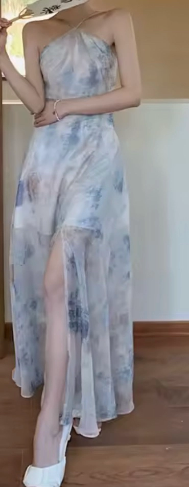 휴양지 비치 홀터넥 원피스 S 새제품 이미지
