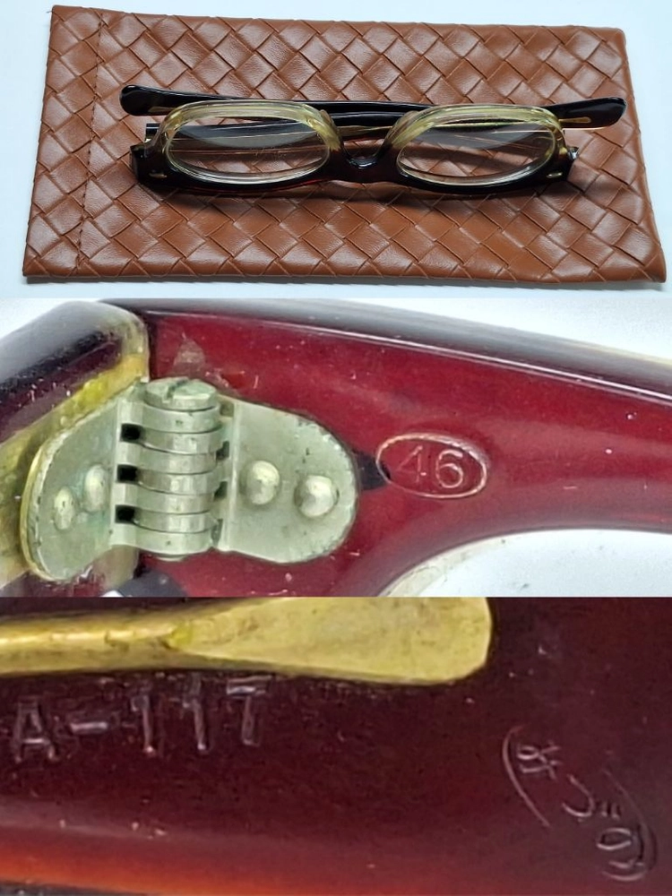 미즈노 MIZUNO A-117 안경테 안경 46mm 뿔테 고밀도 플라스틱 여성용 일본 빈티지 레트로 클래식 앤틱 이미지