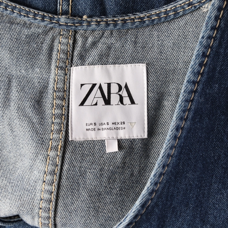 자라 ZARA TRF 슬리브리스 미니 데님 점프수트 원피스 이미지