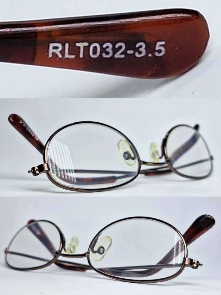 RLT032 브라운 오벌형 메탈 안경 안경테 일본 수입 빈티지 레트로 클래식 앤틱 복고 패션 아이웨어 Y2K 유니크 이미지