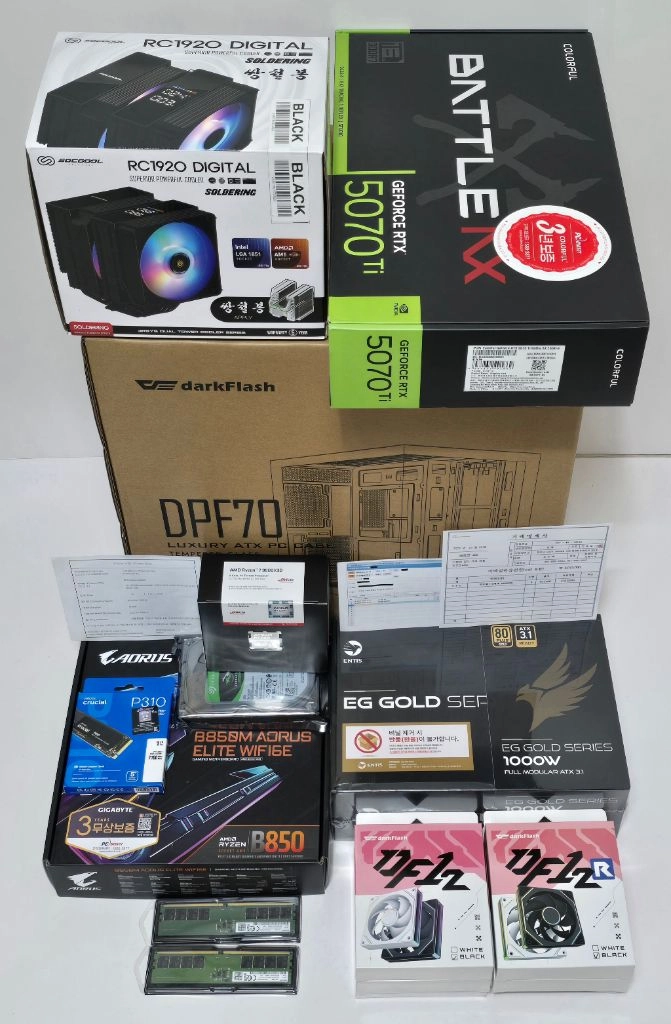 (새제품 반본체 공랙 블랙)9800X3D, 32GB, 1000W, 공랭최강, 방송게이밍컴퓨터본체 이미지
