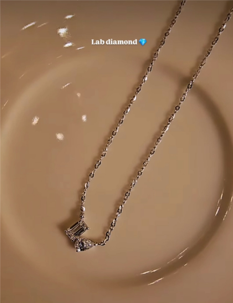 새제품/14k Toi et Moi 랩다이아 목걸이 이미지
