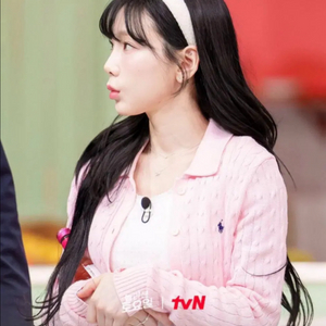 폴로 랄프로렌 핑크 케이블 니트 가디건 m사이즈 이미지
