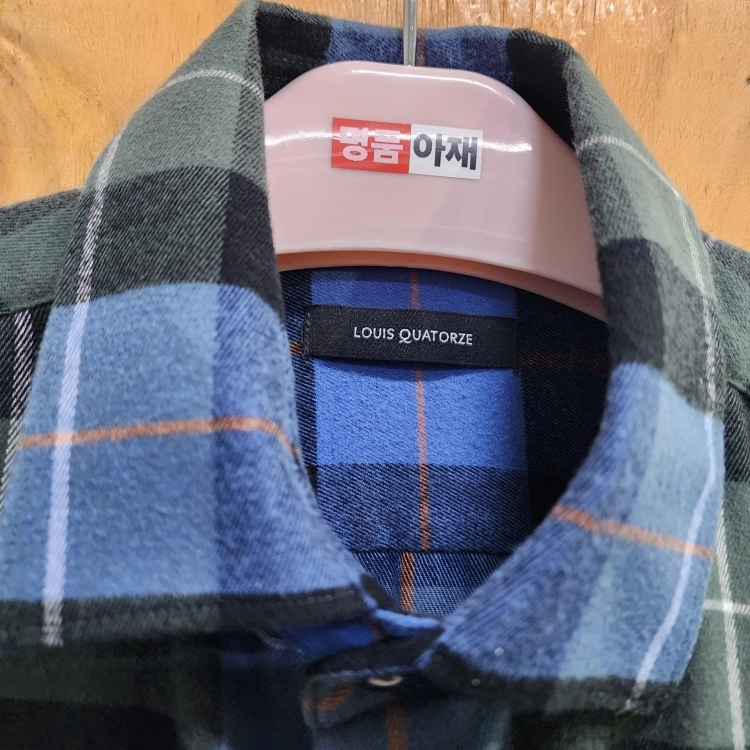 루이까또즈 남성 순면 기모 플란넬 체크 셔츠 블루그린 100 이미지