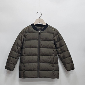 DAKS 닥스 키즈 체크 배색 다운 패딩 점퍼 / 아동 130 (9Y) 카키 이미지