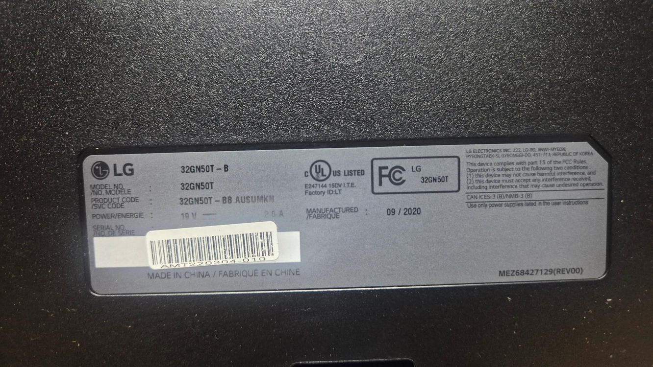 LG 울트라기어 32인치모니터 부품용(32GN50T) 이미지