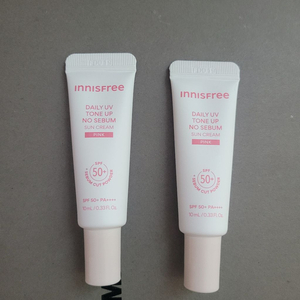 (2개일괄) 이니스프리 데일리 유브이 톤업 노세범 선크림 핑크10ml 이미지