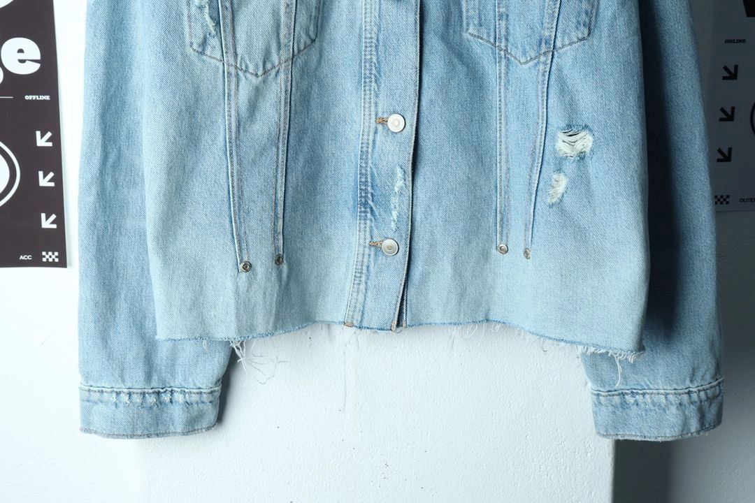 W(L-XL) 자라 집업 바람막이 점퍼자켓 데님 청 이미지