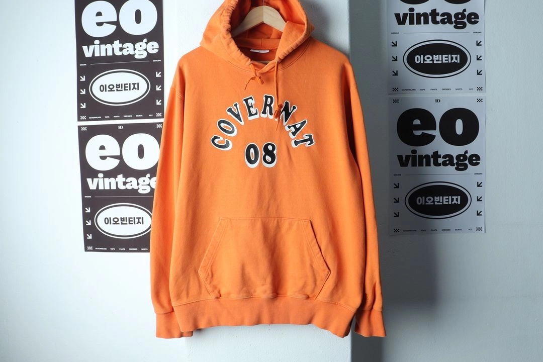 (XL-2XL) 커버낫 후드티셔츠 빅로고 오렌지 이미지