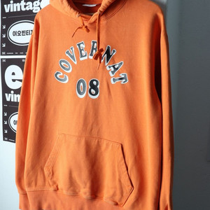 (XL-2XL) 커버낫 후드티셔츠 빅로고 오렌지 이미지