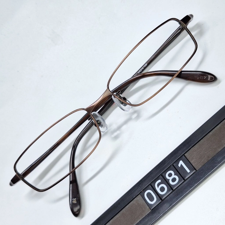 NO.537 안경테 안경 54mm 슬림 스퀘어 콤비 긱시크 일본 빈티지 레트로 Y2K 아메카지 패션 아이웨어 수입 이미지