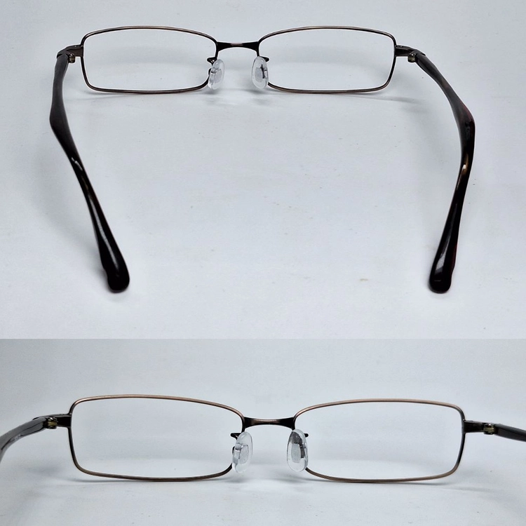 NO.537 안경테 안경 54mm 슬림 스퀘어 콤비 긱시크 일본 빈티지 레트로 Y2K 아메카지 패션 아이웨어 수입 이미지