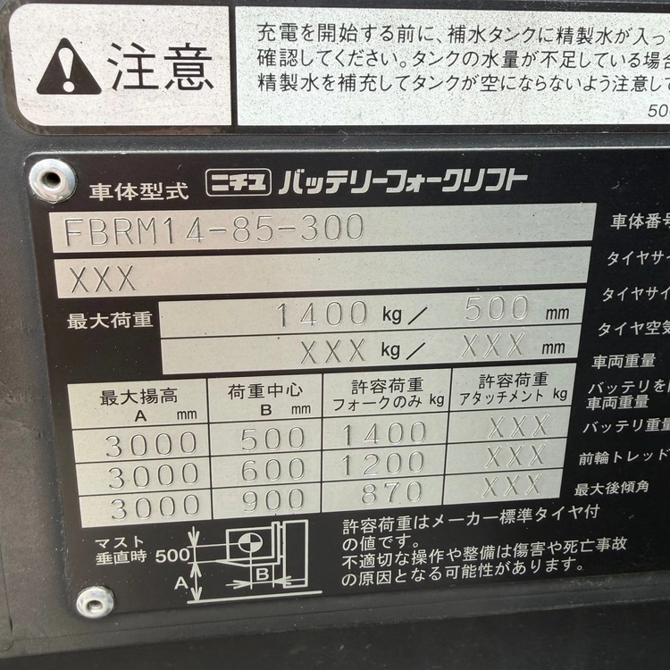 니찌유 1.4톤 입식 전동지게차 19년식 400시간대 사용 이미지