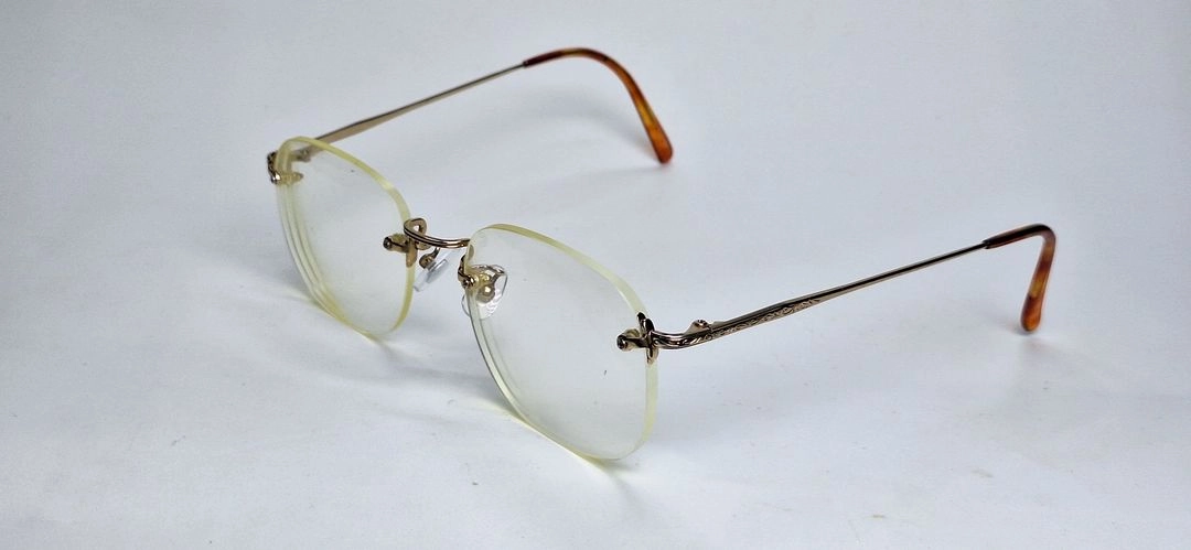 V-340 골드 안경테 안경 52mm 무테 스퀘어 일본 빈티지 레트로 클래식 Y2K 아메카지 복고 앤틱 패션 유니크 이미지
