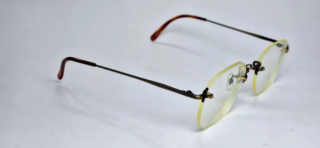 V-340 앤틱골드 안경테 안경 52mm 무테 스퀘어 일본 빈티지 레트로 클래식 Y2K 아메카지 복고 앤틱 패션 이미지