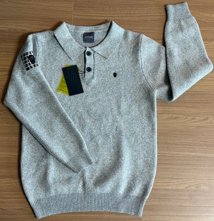 어메이징크리 남성 니트 카라티셔츠 그레이 XL, 2XL_새제품 이미지