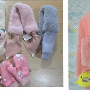 여아 겨울목도리 장갑 귀마개 일괄 이미지