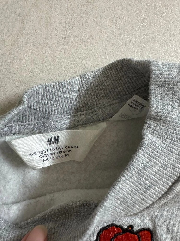 H&M 키즈 스누피 기모 맨투맨 6-8Y사이즈 이미지