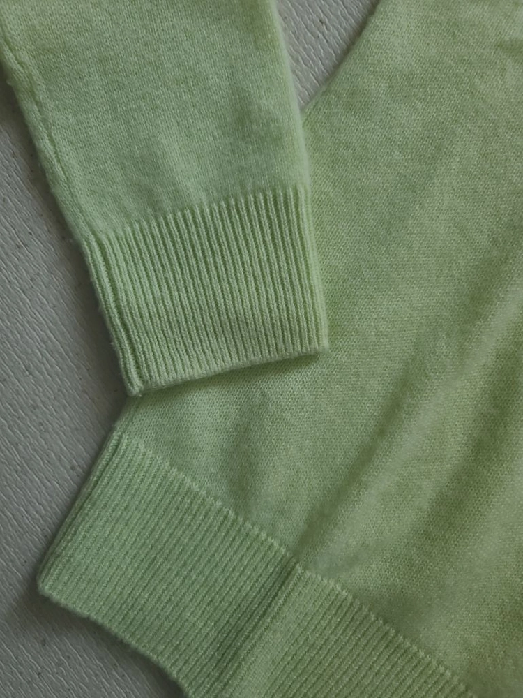 SOYOOM Cashmere Knit 소윰 캐시미어 그린 라임 연두색 긴팔 라운드넥 니트/ 릭오웬스 랑방 더캐시미어 이미지
