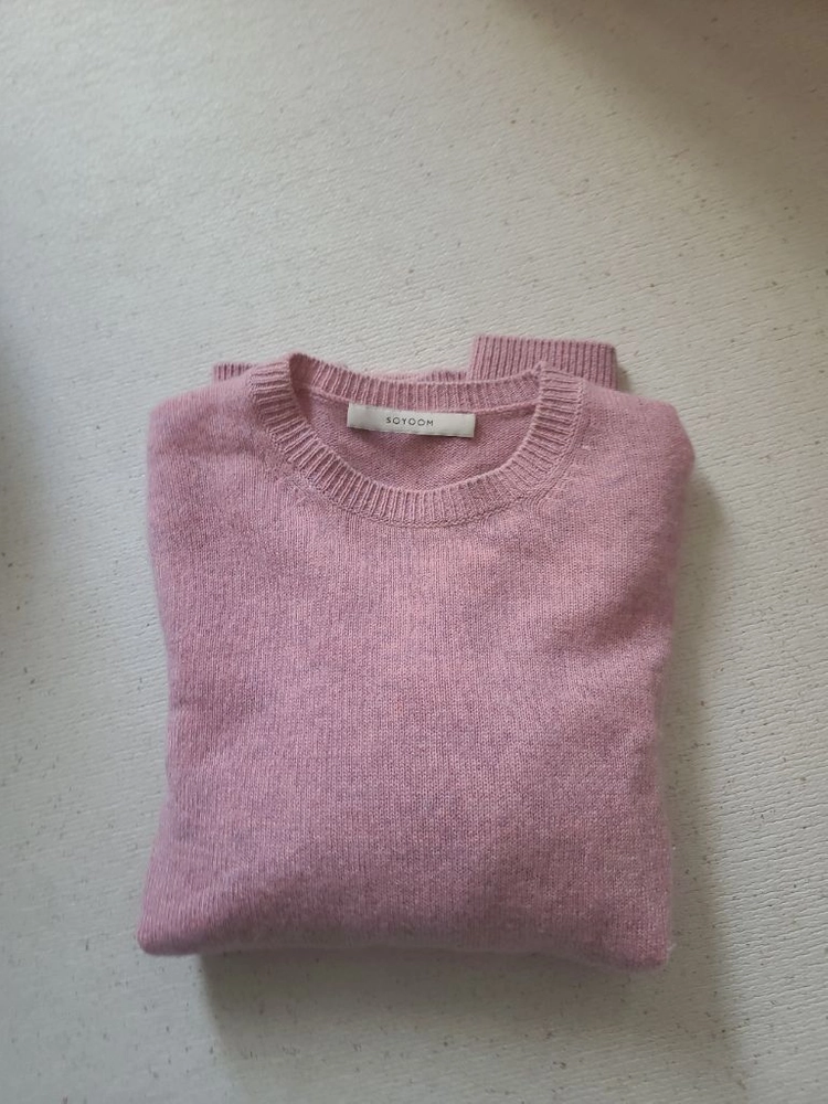 SOYOOM Cashmere Knit 소윰 캐시미어 니트 핑크 긴팔 라운드넥 / 릭오웬스 랑방 더바넷 더캐시미어 이미지