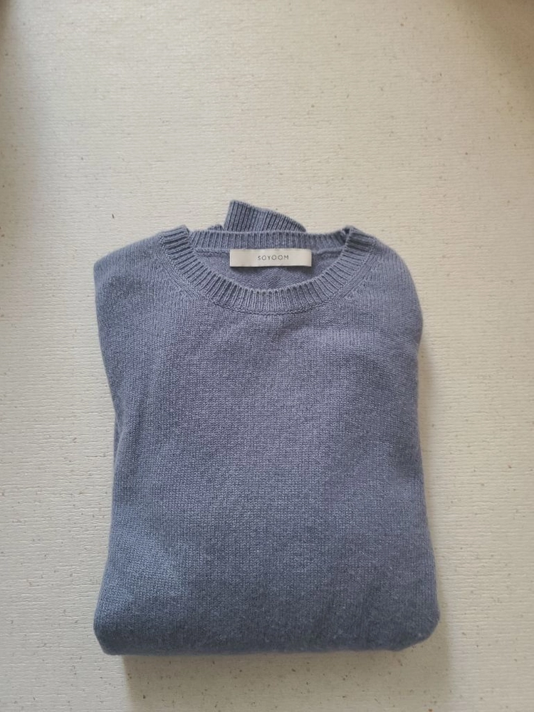SOYOOM Cashmere Knit 소윰 캐시미어 블루 긴팔 라운드넥 니트 / 릭오웬스 랑방 폴로 더캐시미어 더바 이미지
