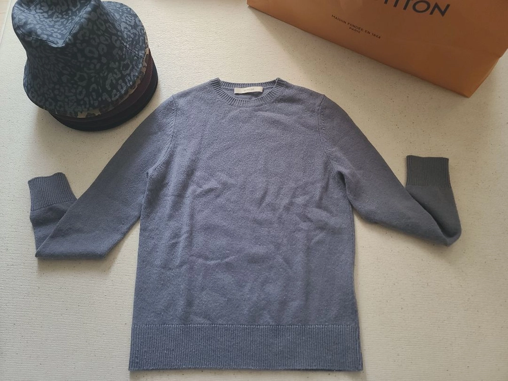 SOYOOM Cashmere Knit 소윰 캐시미어 블루 긴팔 라운드넥 니트 / 릭오웬스 랑방 폴로 더캐시미어 더바 이미지