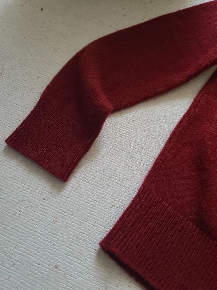 SOYOOM Cashmere Knit 소윰 캐시미어 버건디 긴팔 라운드넥 니트 / 릭오웬스 랑방 폴로 더캐시미어 이미지