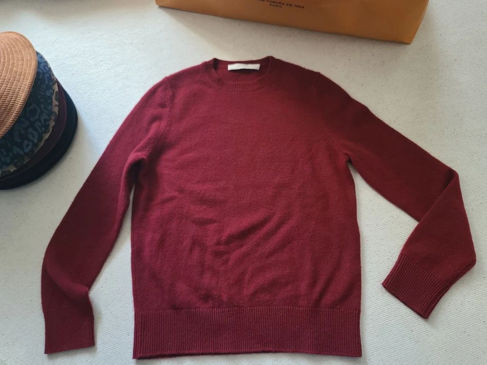 SOYOOM Cashmere Knit 소윰 캐시미어 버건디 긴팔 라운드넥 니트 / 릭오웬스 랑방 폴로 더캐시미어 이미지
